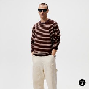 [Brand New] Zara Textured sweater / Mid camel color / Size S